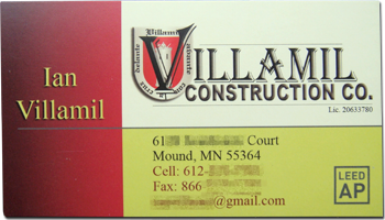 Villamil Construction Co. Front